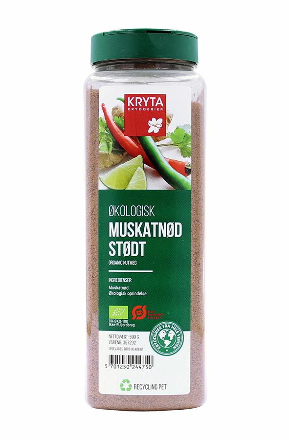 Øko muskatnød stødt 500gr. dåse