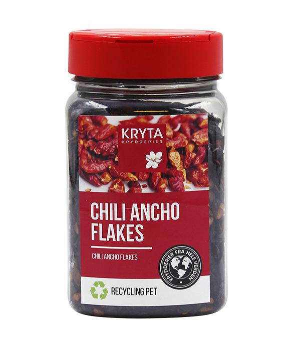 Chili ancho flakes 130gr. dåse 