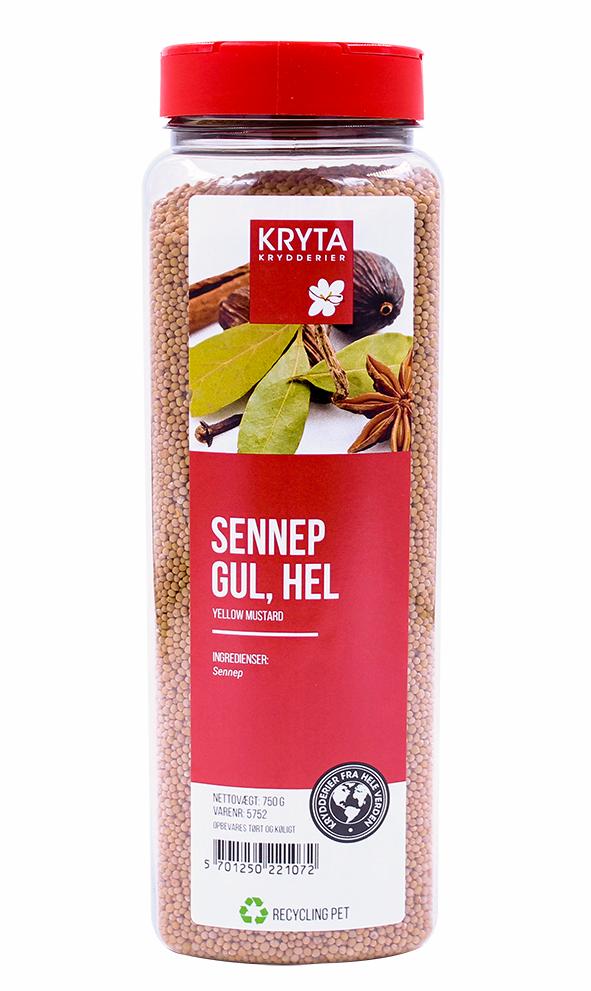 Sennep gul hel 750gr. dåse