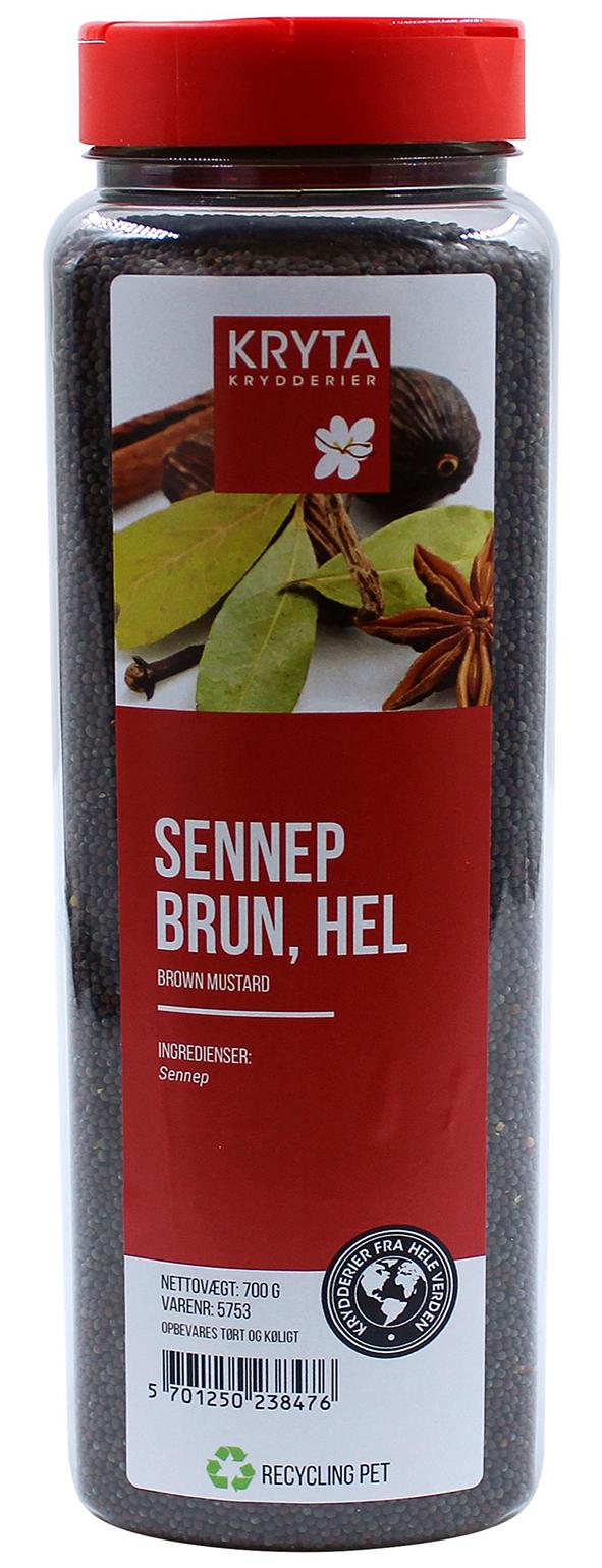 Sennep brun hel 700gr. dåse