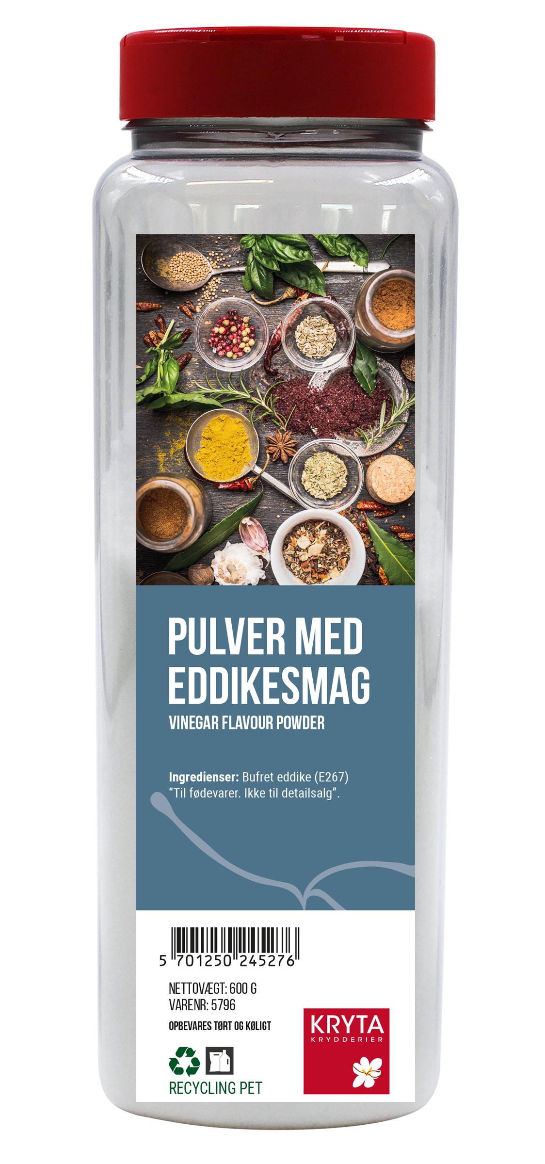 Pulver med eddikesmag 500gr. dåse