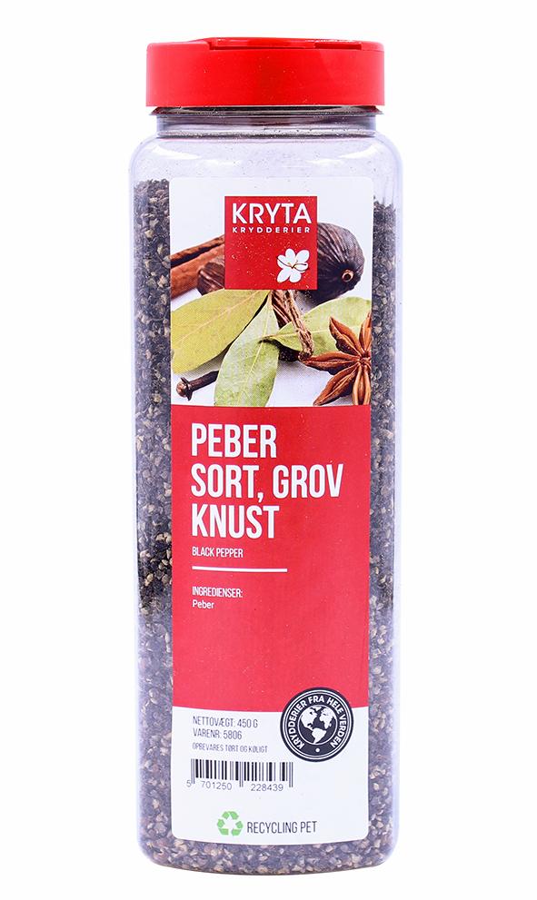 Peber sort knust grov 450gr. dåse