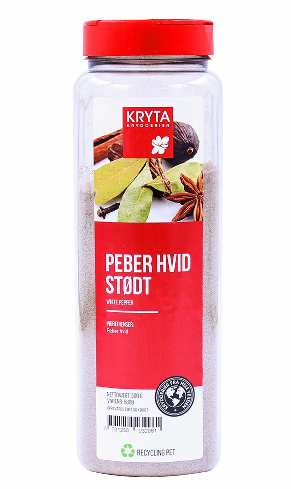 Peber hvid stødt 500gr. dåse