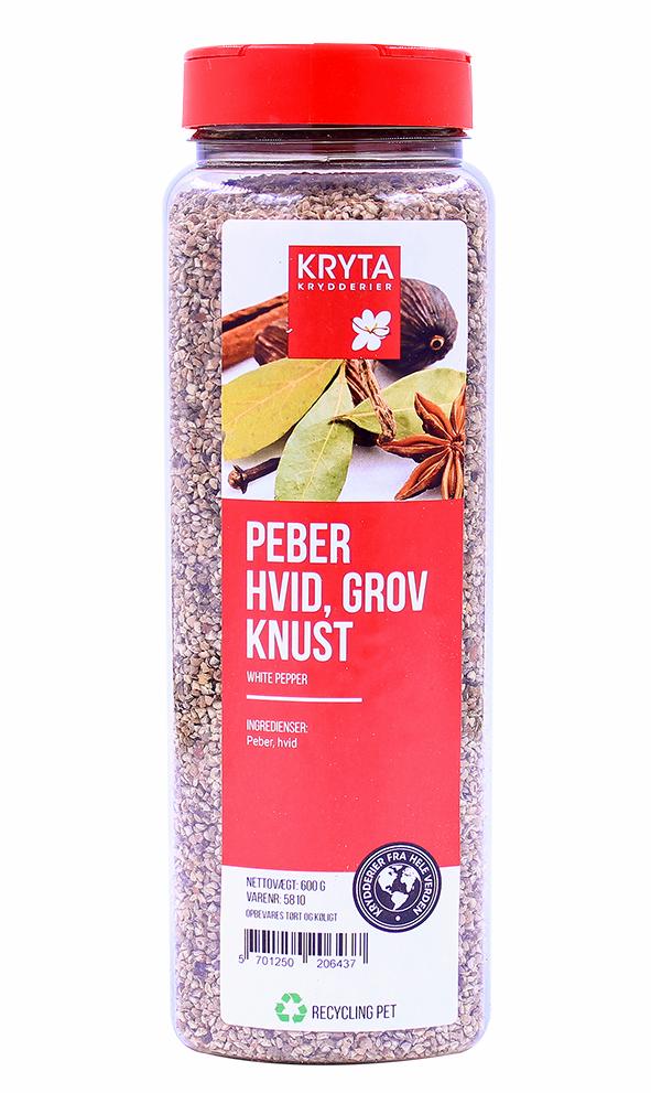 Peber hvid knust grov 600gr. dåse