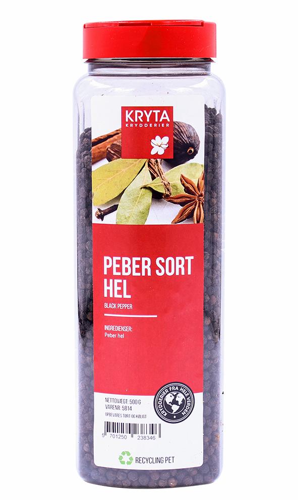 Peber sort hel 500gr. dåse