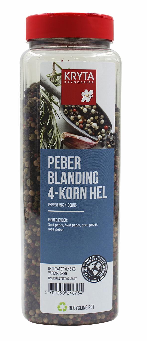 Peberblanding 4-korn hel 450gr. dåse