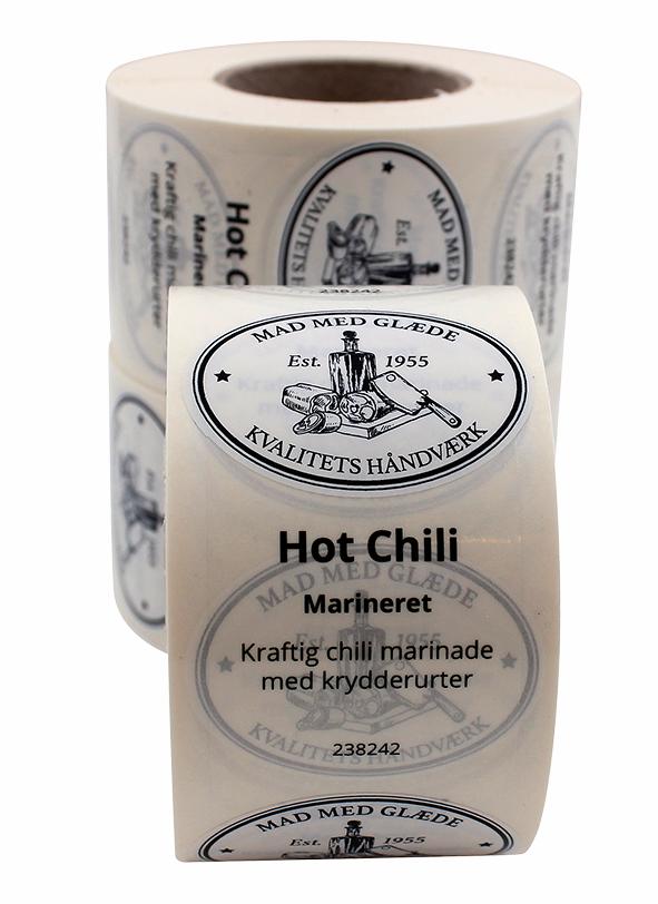 Marinade etiket Würzöl hot chili 500 stk. rulle